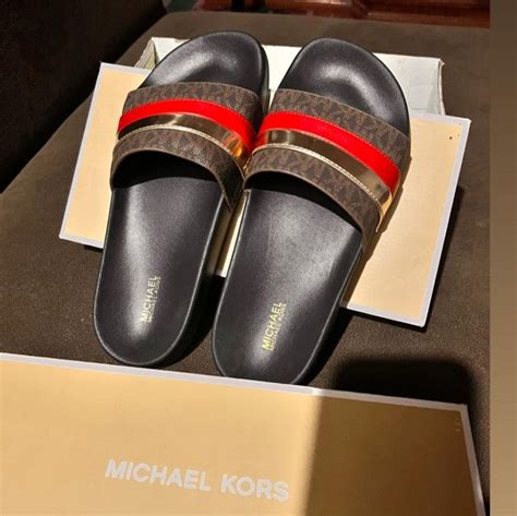 michael kors clear slides|Michael Kors slides women's.